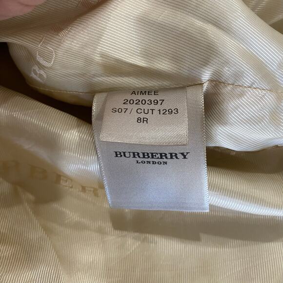Burberry London Gold Metallic Cotton Linen Collarless Swing Style Jacket Sz 8R - Picture 4 of 11